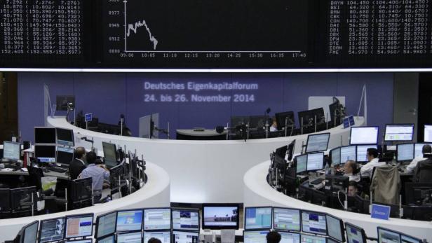 Blick in den Handelssaal der Frankfurter Wertpapierbörse während des Deutschen Eigenkapitalforums 2014.