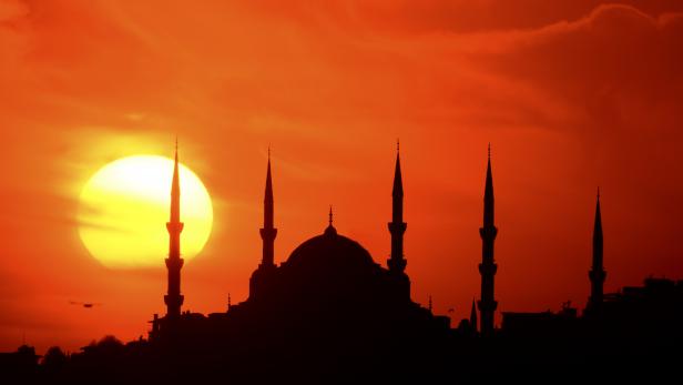 Blue Mosque and the sunset