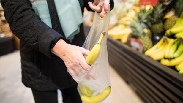 Plastiktüten in Supermärkten