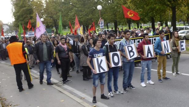 Protestmarsch von Kurden in Bregenz.