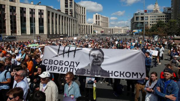 Etwa 1.600 Demonstranten fanden sich in Moskau ein.