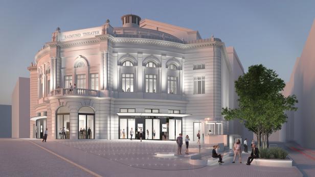 So soll das Raimund Theater ab dem Herbst 2020 aussehen: Die Eingänge werden seitlich sein
