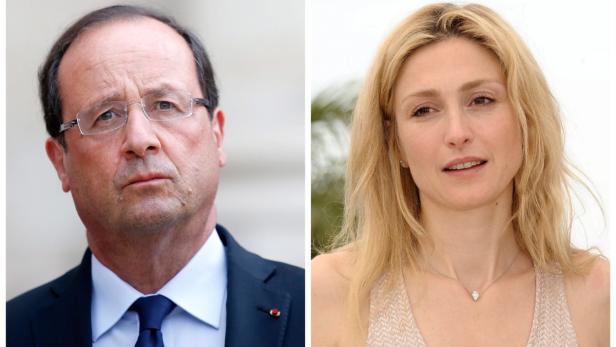 Ein Doppelporträt von François Hollande und Julie Gayet.