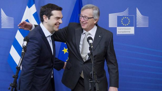 Tsipras, Juncker: bei aller Freundlichkeit ein Feilschen um Polit-Deal