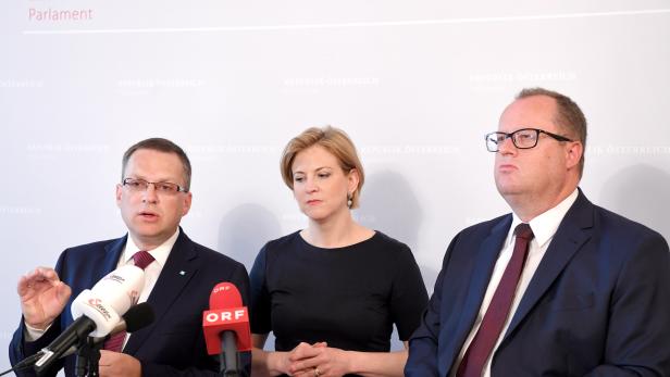 Wöginger (ÖVP), Meinl-Reisinger (NEOS), Fuchs (FPÖ)