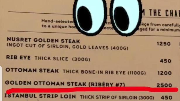 Das goldene Steak in Dubai trägt nun Riberys Namen