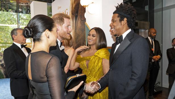 Herzogin Meghan, Prinz Harry, Beyoncé und Jay-Z bei der Premiere von &quot;König der Löwen in London.