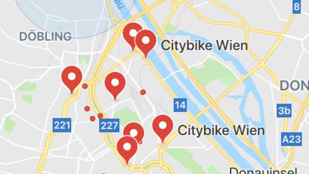 Google Maps zeigt freie Leihräder auch in Wien