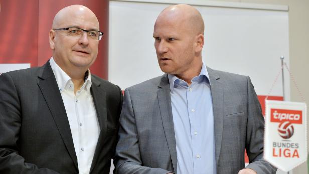 Zwist: Rapid-Präsident Krammer kritisiert Ligavertreter Rinner (l.) und Ebenbauer