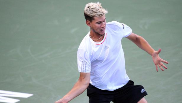 Dominic Thiem bei einem Tennisspiel.