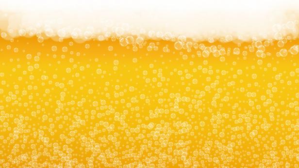 Beer background with realistic bubbles.