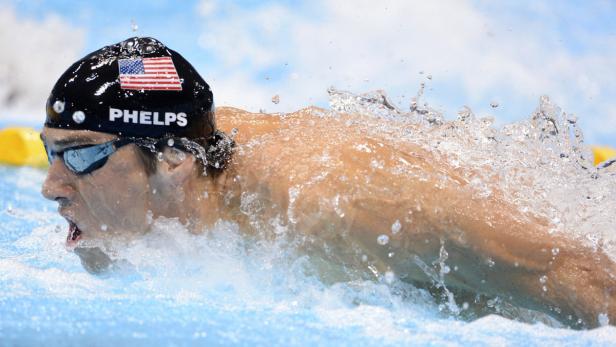 Michael Phelps schwimmt im Wettkampf.