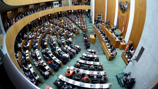 Eine Sitzung des österreichischen Parlaments in Wien.