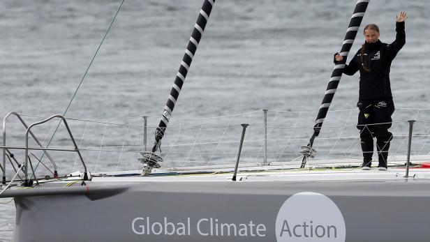 Greta Thunberg vor ihrer Überquerung des Atlantiks.