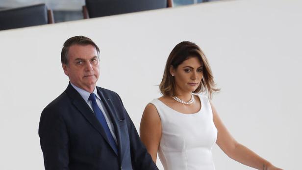 Bolsonaro mit seiner dritten Frau Michelle