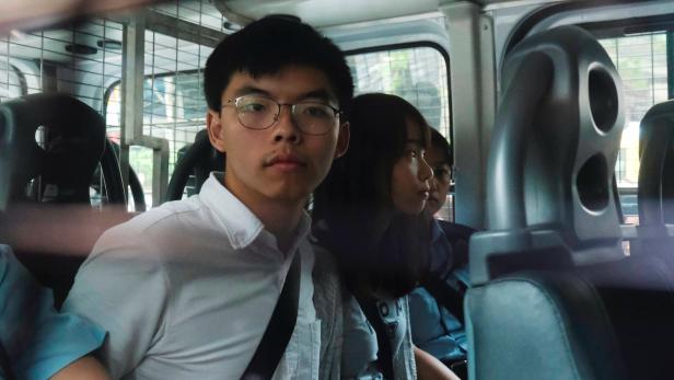 Joshua Wong im Polizeiauto