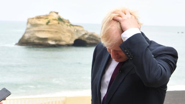 Boris Johnson beim G7-Gipfel in Biarritz, Frankreich.