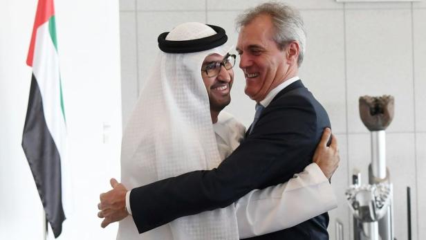 Seele mit Sultan Al Jaber von der Abu Dhabi National Oil Company im März 2019
