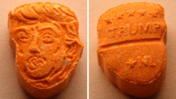Ecstasy-Tabletten (hier mit Donald-Trump-Form) werden immer stärker.
