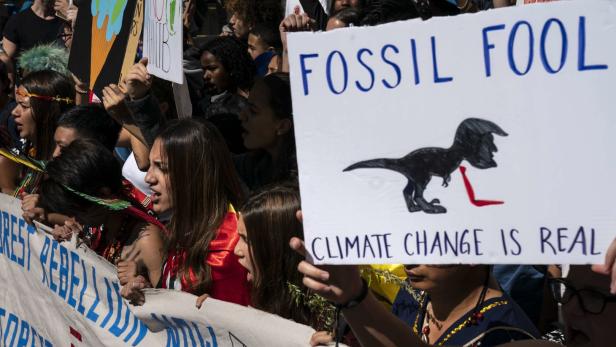 Klare Botschaft der Jugend an Trump: „Fossiler Narr – Klimawandel ist real“