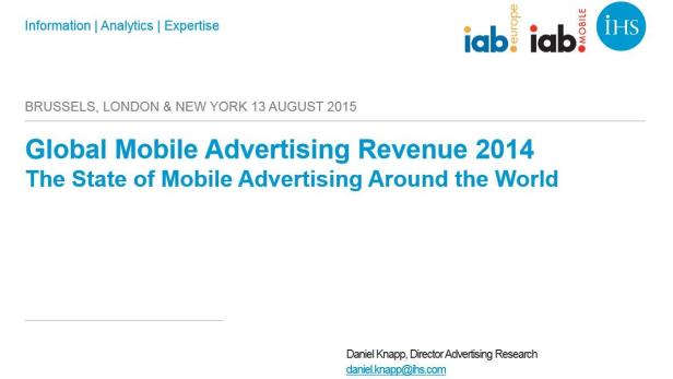 Informationen zu den globalen Einnahmen aus mobiler Werbung im Jahr 2014.