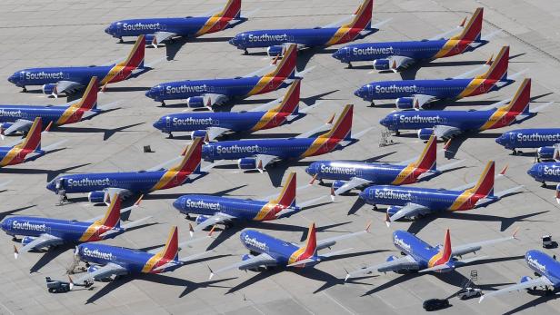 In Victorville sind bereits die Boeing 737 Max Flugzeuge der Southwest Airlines geparkt.