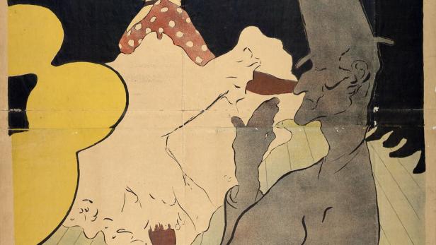 Mit dem Plakat-Sujet &quot;La Goulue&quot; (18919) wurde Henri de Toulouse-Lautrec berühmt.