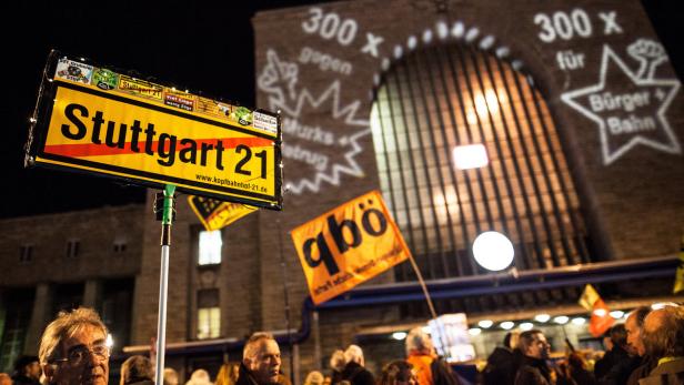 Demo gegen das Bahn-Bauprojekt Stuttgart 21.