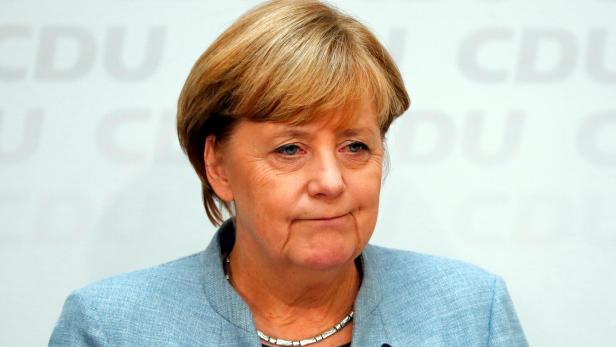 Merkel am Tag nach dem schwachen Abschneiden der CDU/CSU bei der Bundestagswahl 2017.