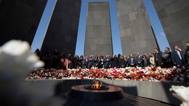 Immer am 24. April gedenkt Armenien am Tsitsernakaberd-Denkmal in Jerewan dem Massaker.