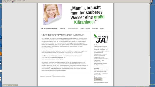 Professionell: Screenshot &quot;Ja zu Klosterneuburg&quot;