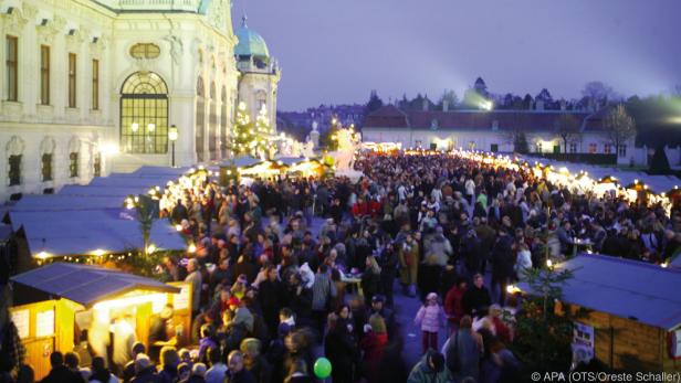 Auch das Schloss Belvedere kann mit einem Adventmarkt aufwarten