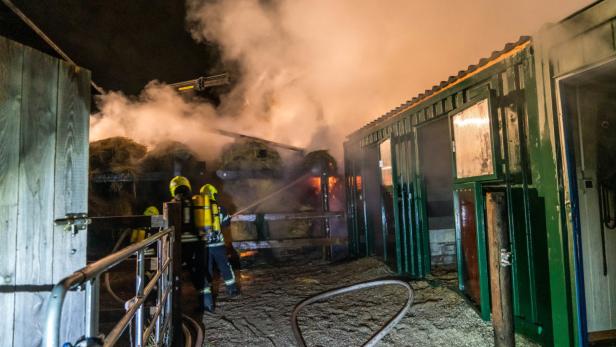 Samstagnacht brannte ein Strohlager auf einem Pferdehof in Matzendorf-Hölles