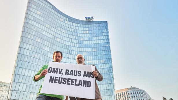Maori-Vertreter beim Prostest gegen die OMV Ende Oktober in Wien