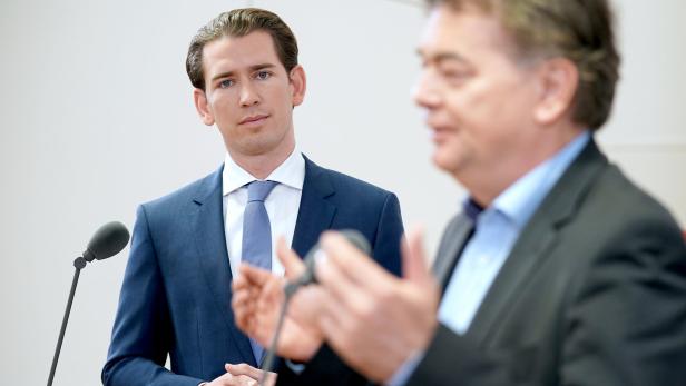 Die Chefs der beiden Parteien ÖVP und Grüne: Sebastian Kurz und Werner Kogler