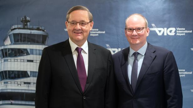 Flughafen-Chefs Günter Ofner (links) und Julian Jäger