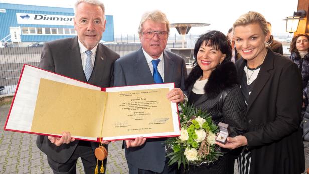 Klaus Schneeberger, Christian Dries mit seiner Partnerin Lina und Lidwina Unger