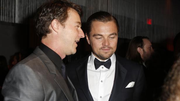 Edward Norton und Leonardo DiCaprio 2014.