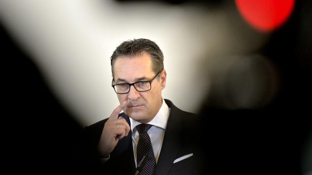 Heinz-Christian Strache bei einer Pressekonferenz zum Thema „Weltkulturerbe Wien“.