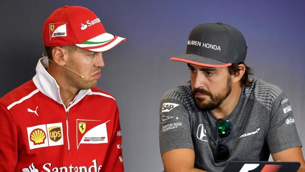 Rivalen der Rennbahn: Vettel und McLaren-Pilot Alonso im Jahr 2017
