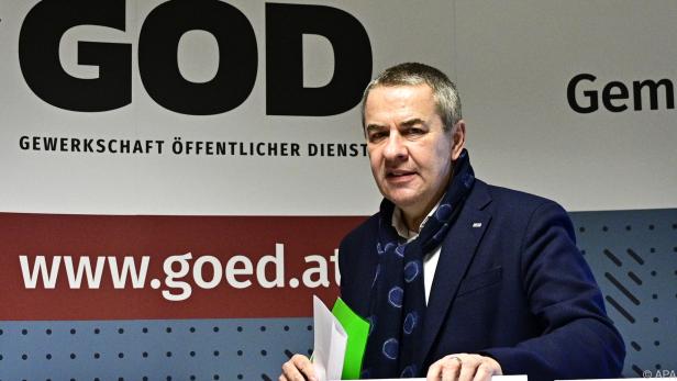 GÖD-Chef Norbert Schnedl (FCG) bei der Bekanntgabe der Ergebnisse