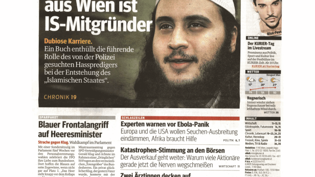 Schlagzeile vom 17.10.2014Mohamed M. aus Wien ist IS-MitbegründerKurier