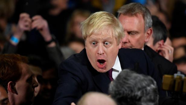 Boris Johnson beim Wahlkampf in Manchester.