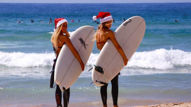 Surfen am 24. Dezember? Im fernen Australien ganz normal.