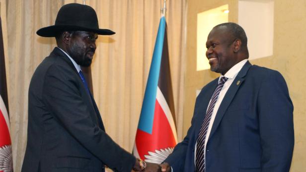 Präsident Kiir und Ex-Rebellenführer Machar
