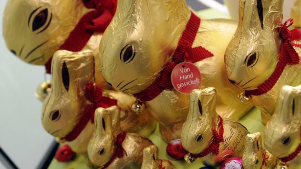 Goldhasen helfen Lindt auf die Sprünge