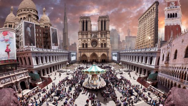Fotomontagen: Notre-Dame am Markusplatz