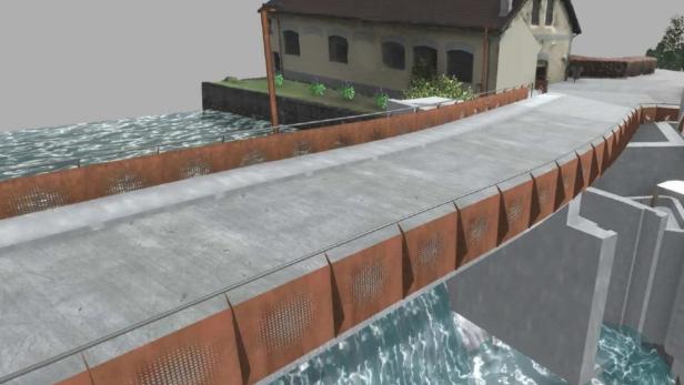 Edelrost wird die neue Erlaufbrücke im Scheibbs Stadtteil Heuberg zieren
