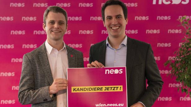 Neos-Landesgeschäftsführer Philipp Kern und Landessprecher Christoph Wiederkehr