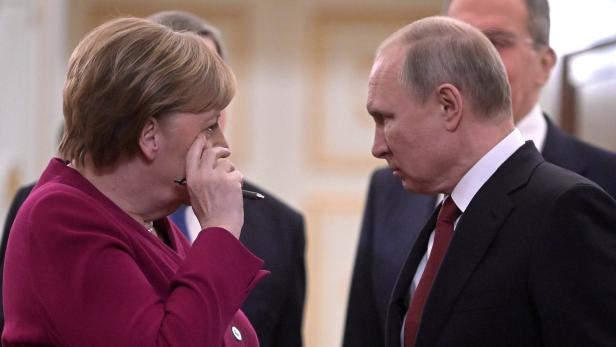 Merkel und Putin am Samstag.